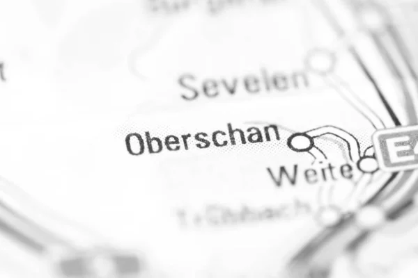 Oberschan Auf Einer Geographischen Landkarte Der Schweiz — Stockfoto