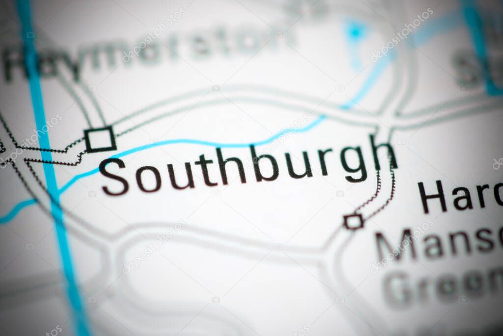 Southburgh on a geographical map of UK
