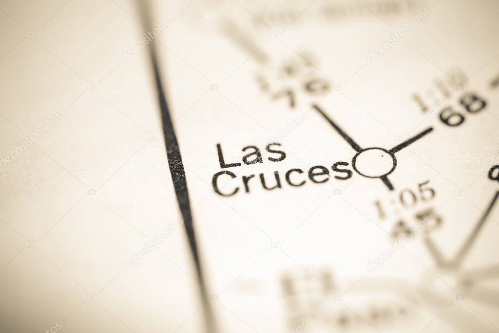 Las Cruces, United States of America, on a geographical map on a