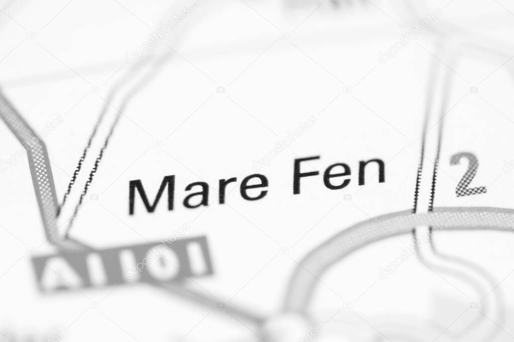Mare Fen on a geographical map of UK