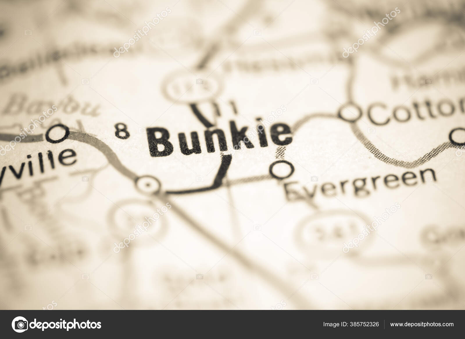 Bunkie Louisiana Usa Geography Map Stock Photo by