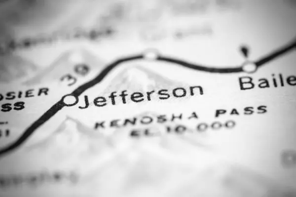 Jefferson Colorado Eua Sobre Mapa Geografia — Fotografia de Stock