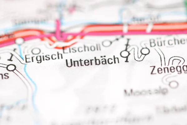 Unterbach Mapa Geográfico Suiza — Foto de Stock