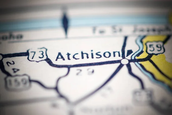 Атчісон Канзас Сша Географічній Карті — стокове фото