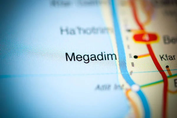 Megadim Una Mappa Geografica Israele — Foto Stock