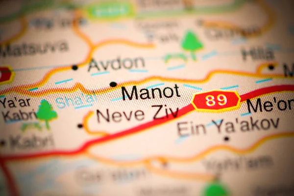 Manot Mapa Geográfico Israel — Foto de Stock