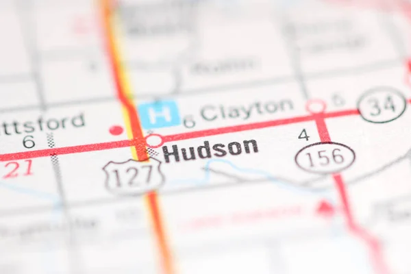 Hudson Michigan Stati Uniti Una Mappa Geografica — Foto Stock