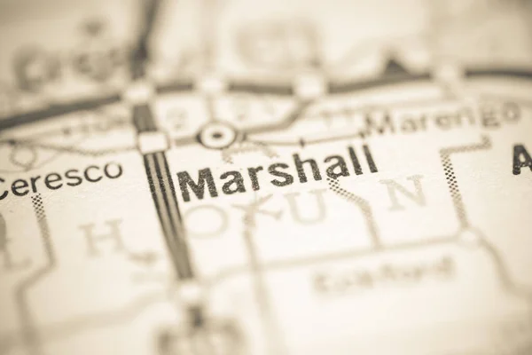 Marshall Michigan Abd Coğrafya Haritasında — Stok fotoğraf