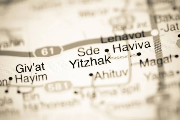 Sde Yitzhak Mapa Geográfico Israel — Foto de Stock