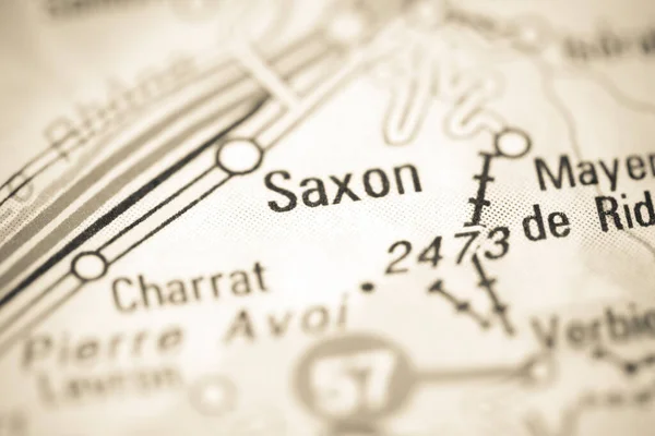 Саксон Географічній Карті Швейцарії — стокове фото