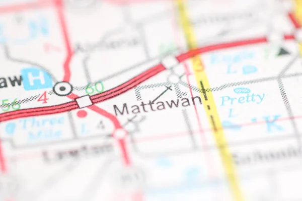 Mattawan 密歇根地图上的美国 — 图库照片