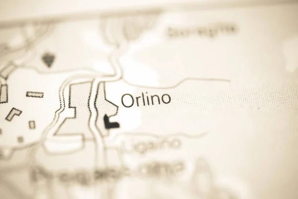 Orlino Svájc Földrajzi Térképén — Stock Fotó
