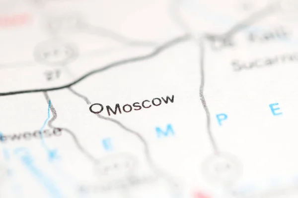 Moskova Mississippi Abd Coğrafya Haritasında — Stok fotoğraf