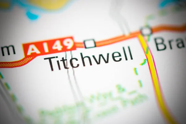 Titchwell Mapie Geograficznej Wielkiej Brytanii — Zdjęcie stockowe