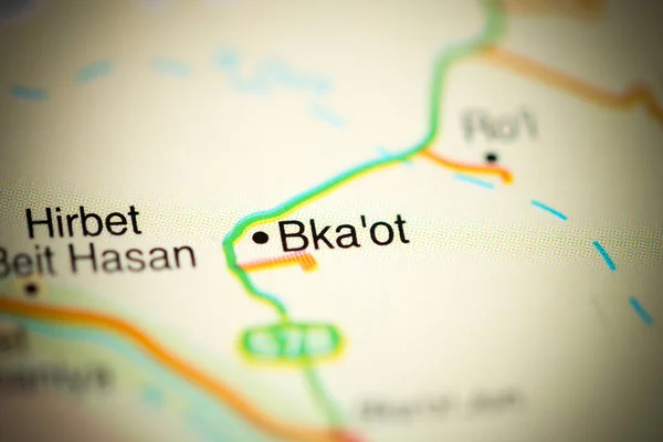 Bka\'ot on a geographical map of Israel