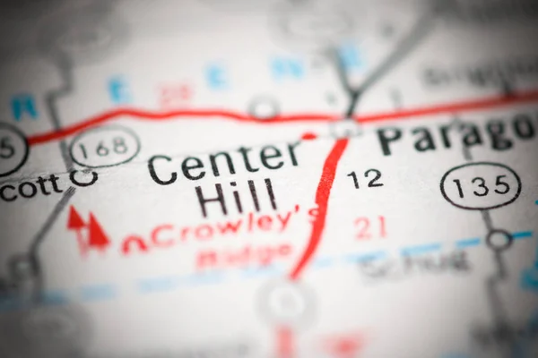 Center Hill Arkansas États Unis Sur Une Carte Géographique — Photo