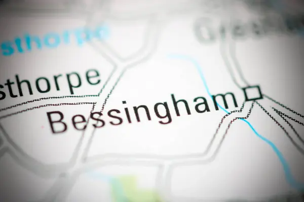 Bessingham Sobre Mapa Geográfico Reino Unido — Fotografia de Stock