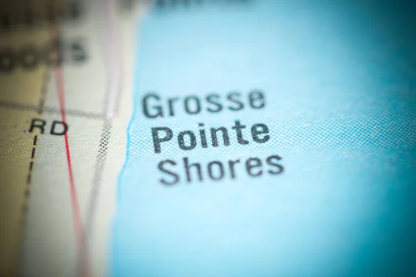 Grosse Pointe Shores Ban Michiganben Usa Egy Földrajzi Térképen — Stock Fotó