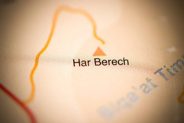 Har Berech Auf Einer Geografischen Landkarte Von Israel — Stockfoto