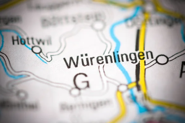 Wurenlingen Una Mappa Geografica Della Svizzera — Foto Stock