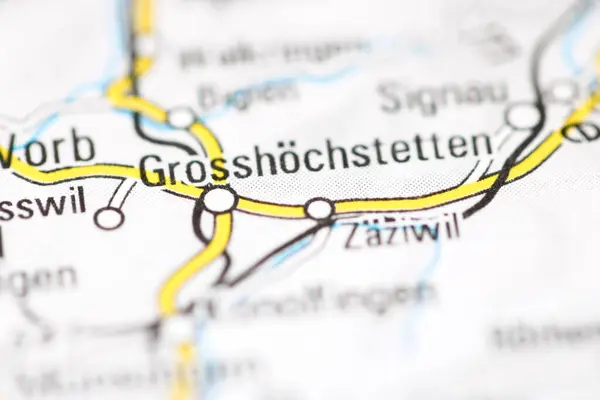 Grosshochstetten Geographical Map Switzerland — Stock Photo, Image