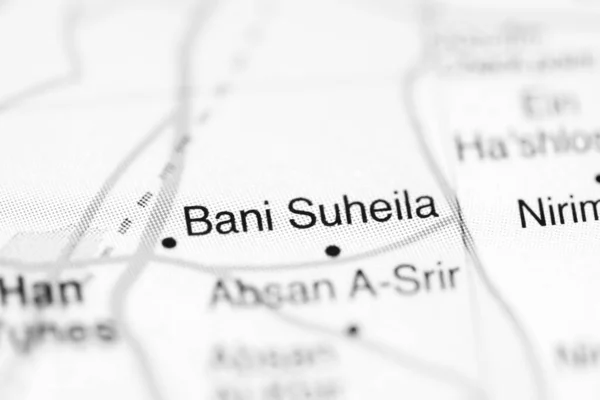Bani Suheila on a geographical map of Israel