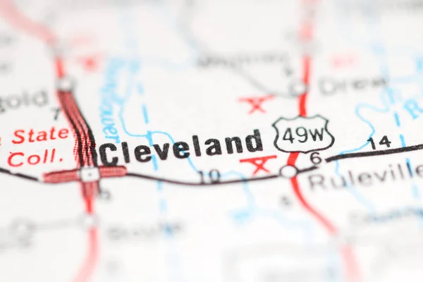 Cleveland Mississippi Usa Geografisk Karta — Stockfoto