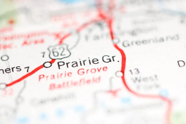 Prairie Arkansas Eua Sobre Mapa Geografia — Fotografia de Stock