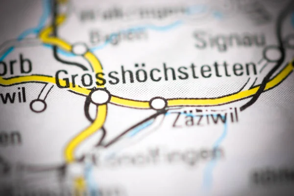 Grosshochstetten Una Mappa Geografica Della Svizzera — Foto Stock