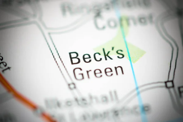 Beck Green Географічній Карті Великої Британії — стокове фото