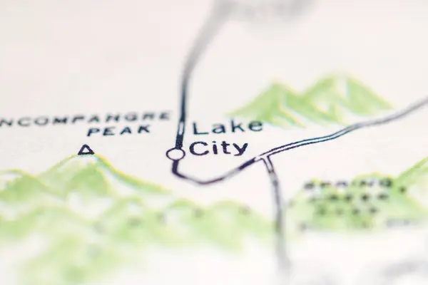 Lake City Colorado Usa Een Aardrijkskundekaart — Stockfoto