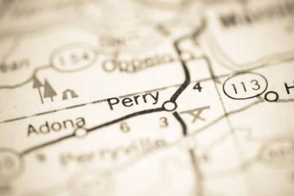 Perry Arkansas Abd Coğrafya Haritasında — Stok fotoğraf