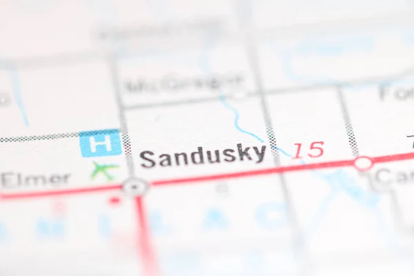 Sandusky Michigan Abd Coğrafya Haritasında — Stok fotoğraf