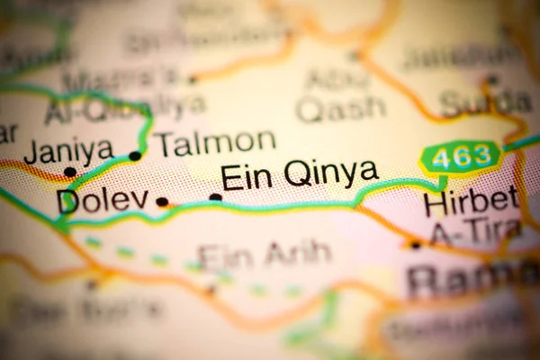 Ein Qinya Mapa Geográfico Israel — Foto de Stock
