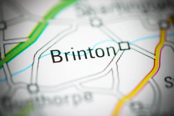 Brinton Sobre Mapa Geográfico Reino Unido — Fotografia de Stock