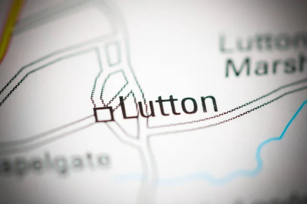 Lutton Sur Une Carte Géographique Royaume Uni — Photo