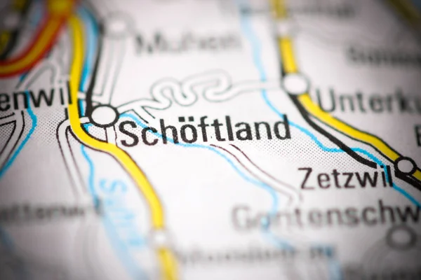Schoftland Geografické Mapě Švýcarska — Stock fotografie