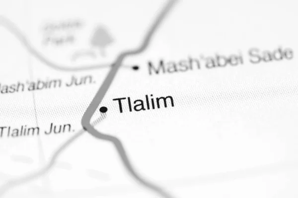 Tlalim Sur Une Carte Géographique Israël — Photo