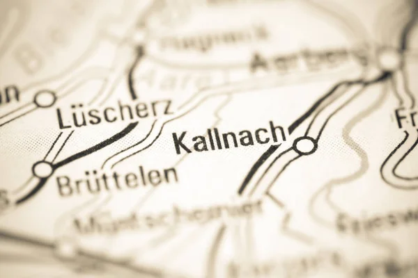 スイスの地理地図上のカルナッハ — ストック写真