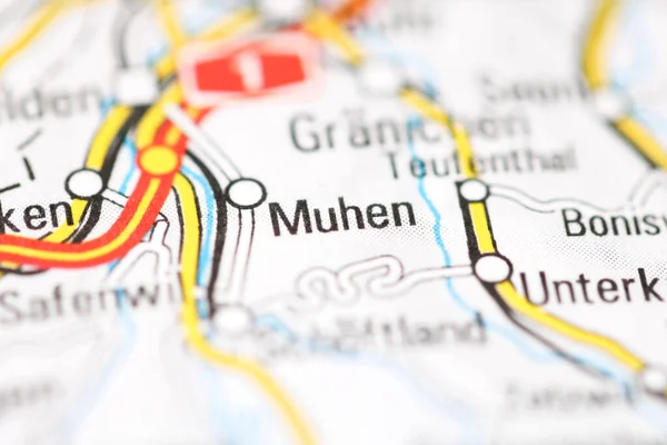 Muhen on a geographical map of Switzerland