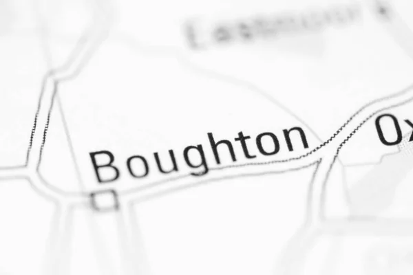 Boughton Sobre Mapa Geográfico Reino Unido — Fotografia de Stock