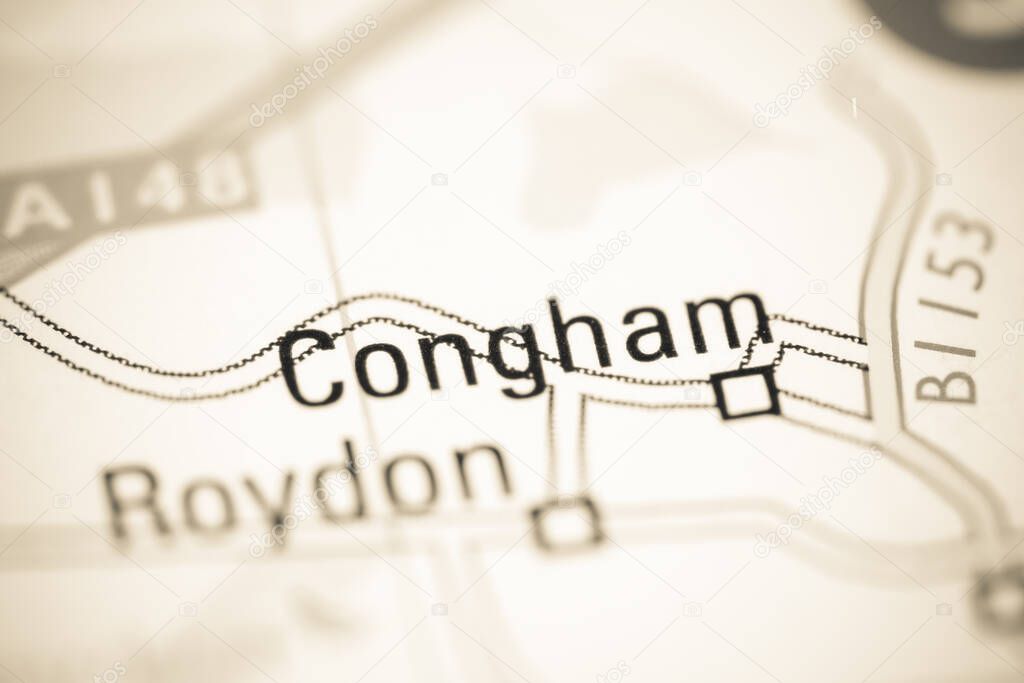 Congham on a geographical map of UK