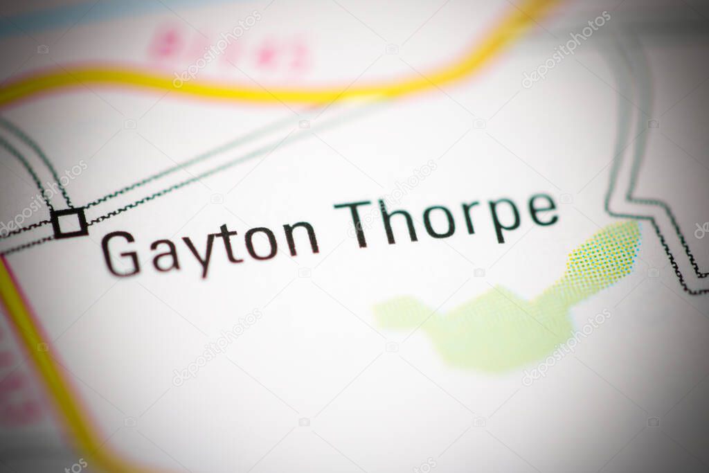 Gayton Thorpe on a geographical map of UK