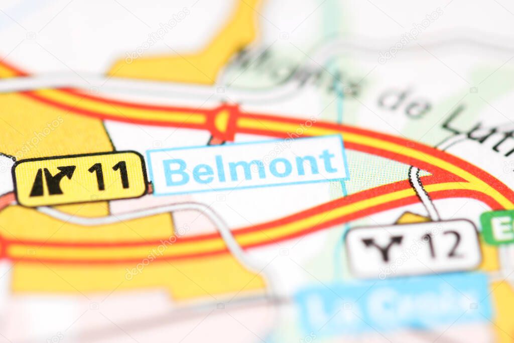 Belmont on a geographical map of Switzerland