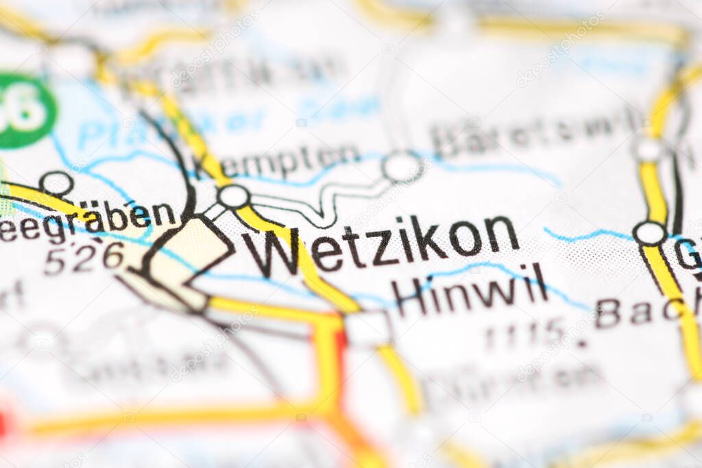 Wetzikon on a geographical map of Switzerland