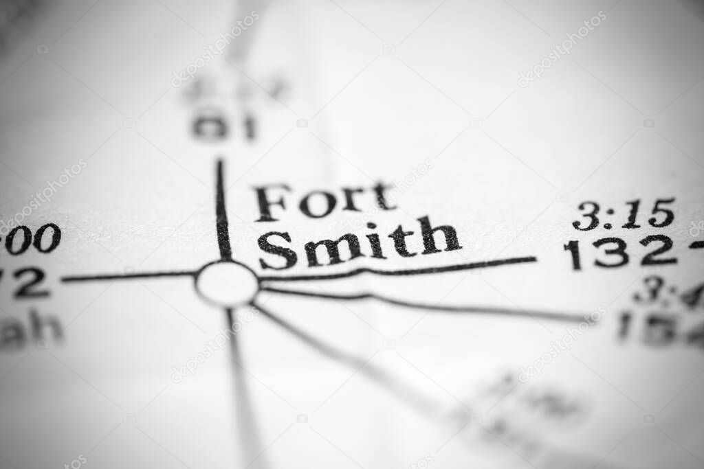 Fort Smith, United States of America, on a geographical map on a