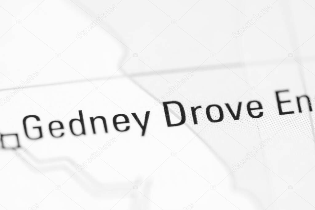 Gedney Drove End on a geographical map of UK