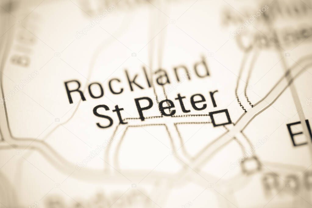 Rockland St. Peter on a geographical map of UK