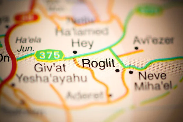 이스라엘의 지리적 지도에 나오는 로그릿 — 스톡 사진