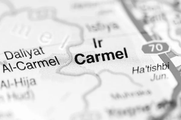 Carmel Sur Une Carte Géographique Israël — Photo